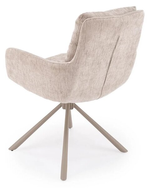 Scaun rotativ K495, bej/casmir, stofa/metal, 60x65x87 cm