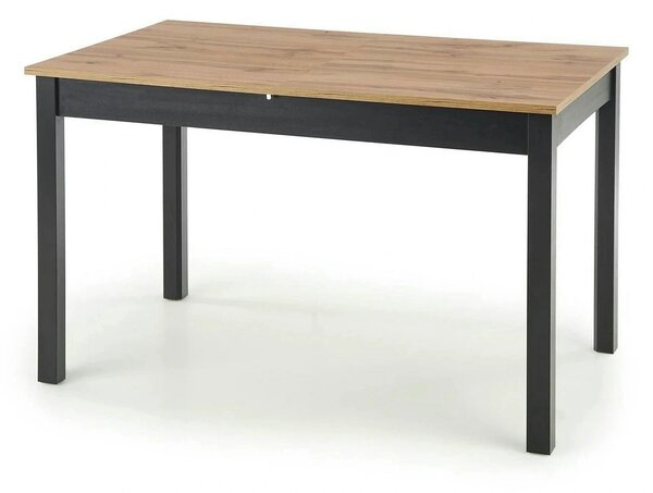 Masa extensibila GREG, stejar/negru, PAL, 124/168x74x75 cm
