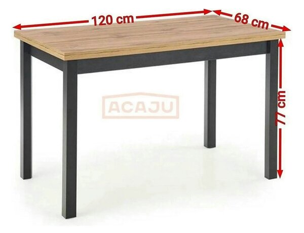 Masa COBALT, stejar/negru, PAL furniruit, 120x68x77 cm