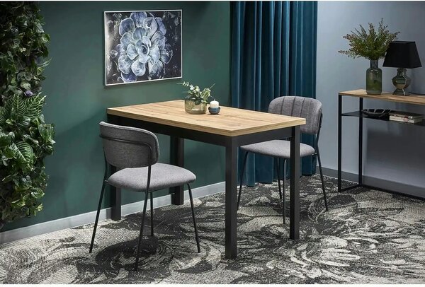 Masa COBALT, stejar/negru, PAL furniruit, 120x68x77 cm