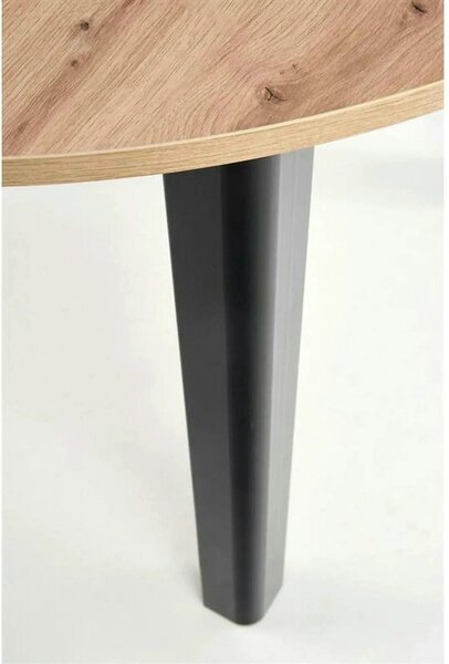 Masa extensibila RINGO, stejar/negru, PAL laminat, 102/142x102x76 cm