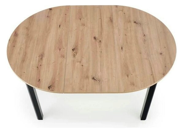 Masa extensibila RINGO, stejar/negru, PAL laminat, 102/142x102x76 cm