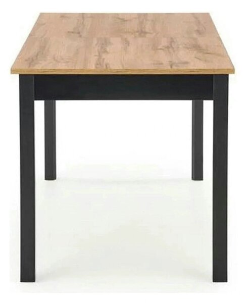 Masa extensibila GREG, stejar/negru, PAL, 124/168x74x75 cm