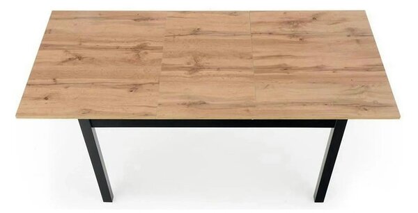 Masa extensibila GREG, stejar/negru, PAL, 124/168x74x75 cm