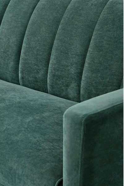 Canapea pentru birou ARMANDO, verde, stofa catifelata, 192x100x78 cm