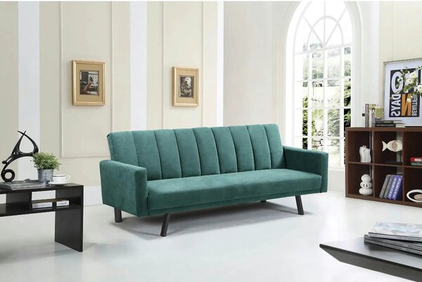 Canapea pentru birou ARMANDO, verde, stofa catifelata, 192x100x78 cm
