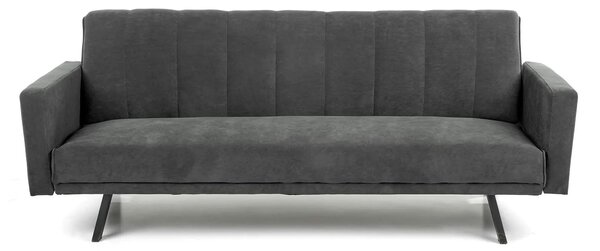 Canapea extensibila ARMANDO, gri, stofa catifelata, 192x100x78 cm