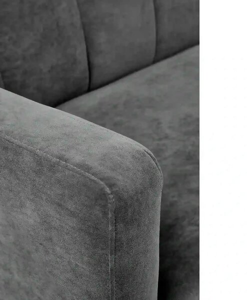 Canapea extensibila ARMANDO, gri, stofa catifelata, 192x100x78 cm
