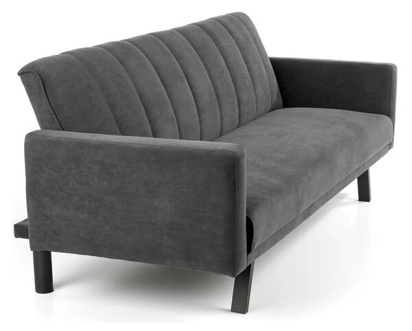 Canapea extensibila ARMANDO, gri, stofa catifelata, 192x100x78 cm