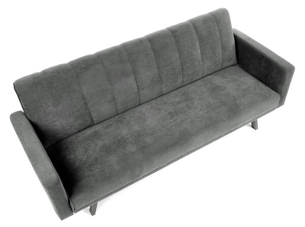 Canapea extensibila ARMANDO, gri, stofa catifelata, 192x100x78 cm