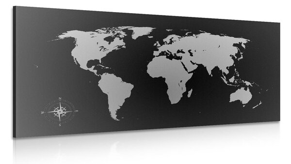 Tablou harta lumii în nuanțe gri