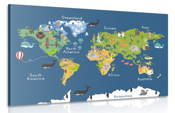 Tablou harta lumii cu animale tradiționale