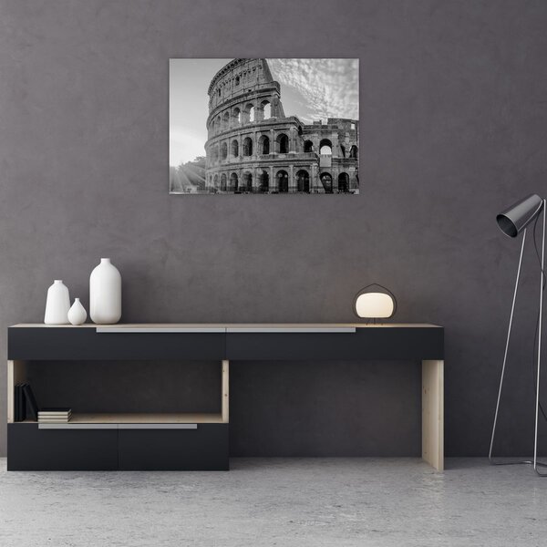 Tablou - Colosseum din Roma, alb-negru (70x50 cm)