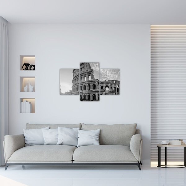 Tablou - Colosseum din Roma, alb-negru (90x60 cm)