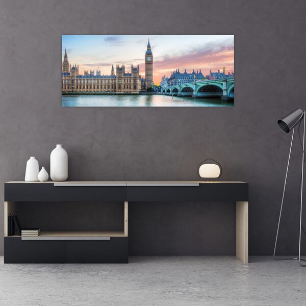 Tablou - Londra în culori pastelate (120x50 cm)