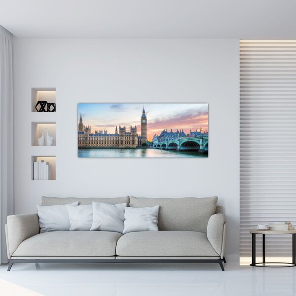 Tablou - Londra în culori pastelate (120x50 cm)