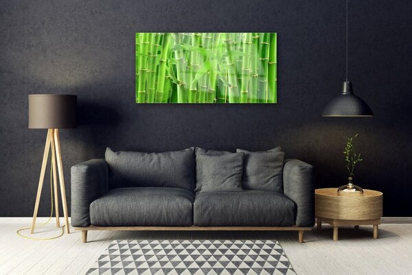 Tablou pe sticla Bamboo Peduncul Floral Verde