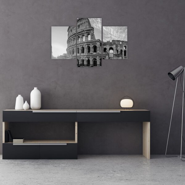 Tablou - Colosseum din Roma, alb-negru (90x60 cm)