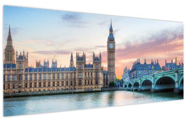 Tablou - Londra în culori pastelate (120x50 cm)