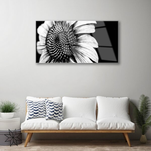 Tablou pe sticla Florale flori gri