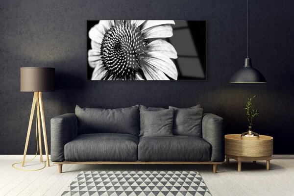 Tablou pe sticla Florale flori gri