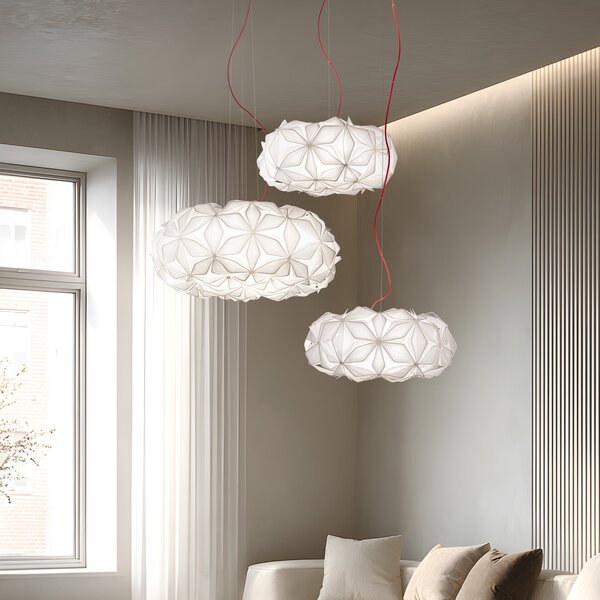 Lustră Pendul Slamp, C'EST LA VIE, reglabil, Alb, Camera de zi, Plastic, Design