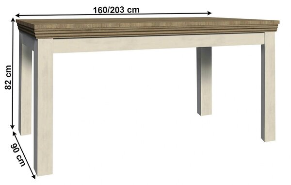 Masa extensibila ROYAL ST, pin nordic/stejar salbatic, PAL laminat, 16