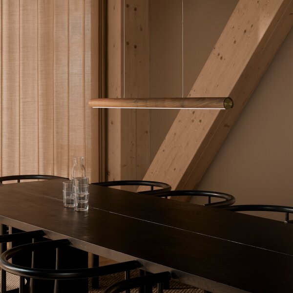 Lustră Pendul DFTP by Nordlux, Akeno, reglabil, Lemn, Sala de mese, Lemn, Modern