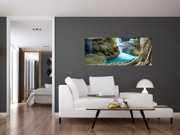 Tablou - Râu cu cascade (120x50 cm)
