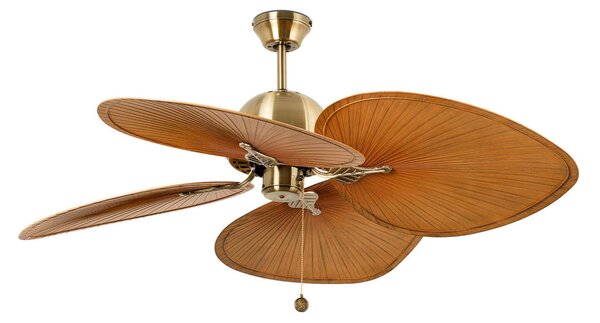 Ventilator de tavan Cuba L, Ø 132 cm, cu patru pale, auriu vechi FARO BARCELONA, Cuba L, Auriu / Alamă, Camera de zi, Plastic
