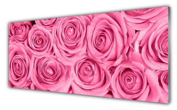 Panou sticla bucatarie Trandafiri roz Floral