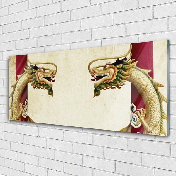 Tablouri acrilice Dragon Art Verde Roșu