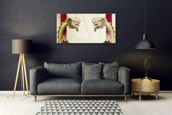 Tablouri acrilice Dragon Art Verde Roșu