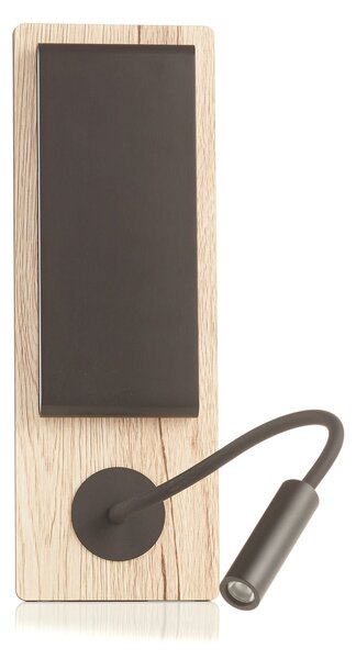 Lampă de perete FARO BARCELONA, Mood, Negru, dormitor, Lemn, Design