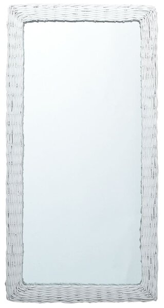 Oglindă, alb, 120 x 60 cm, răchită