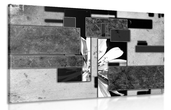 Tablou abstracție în design alb-negru