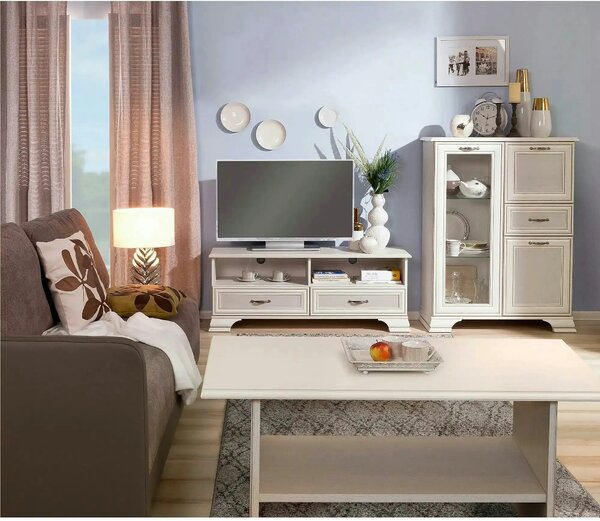 Comoda TV TIFFANY II, grej, PAL laminat, 130x37x50 cm