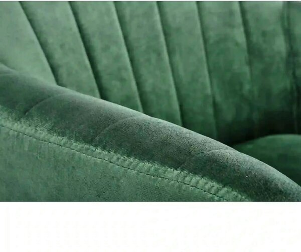 Scaun K429, verde/negru, stofa catifelata/metal, 58x53x80 cm