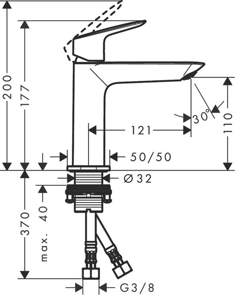 Hansgrohe Logis baterie lavoar stativ negru 71252670