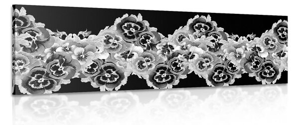 Tablou model floral inedit alb-negru