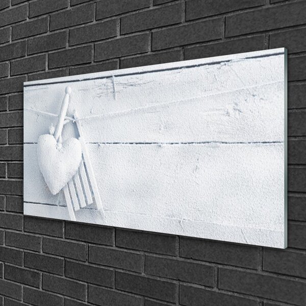 Tablou pe sticla Abstract Art White