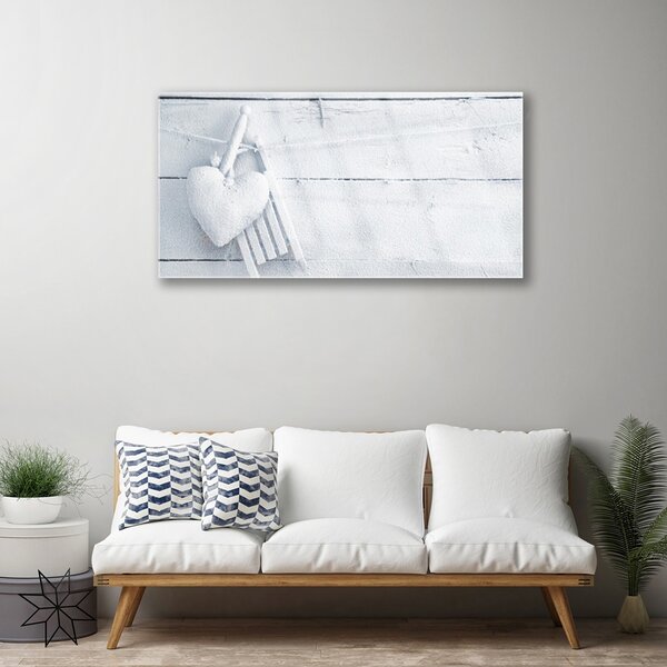 Tablou pe sticla Abstract Art White