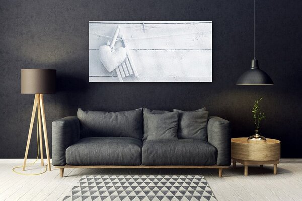 Tablou pe sticla Abstract Art White