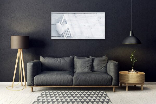 Tablou pe sticla Abstract Art White