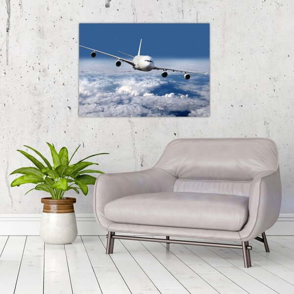 Tablou - Avion în nori (70x50 cm)