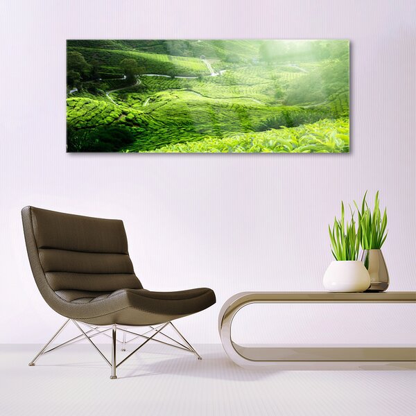 Tablou pe sticla Meadow Natura verde