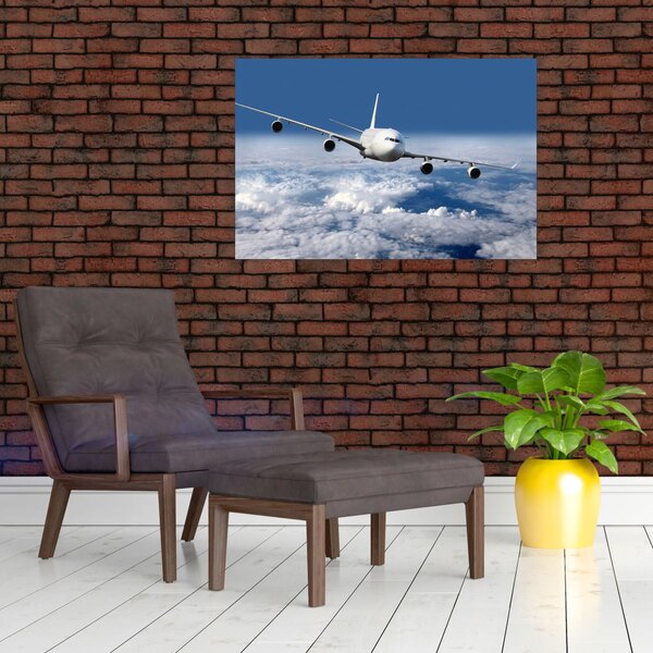 Tablou - Avion în nori (90x60 cm)