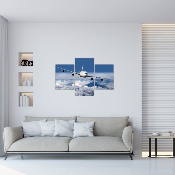 Tablou - Avion în nori (90x60 cm)