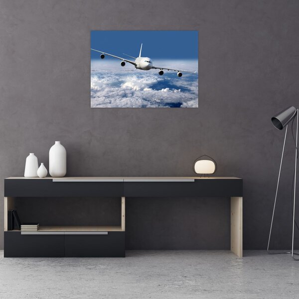Tablou - Avion în nori (70x50 cm)