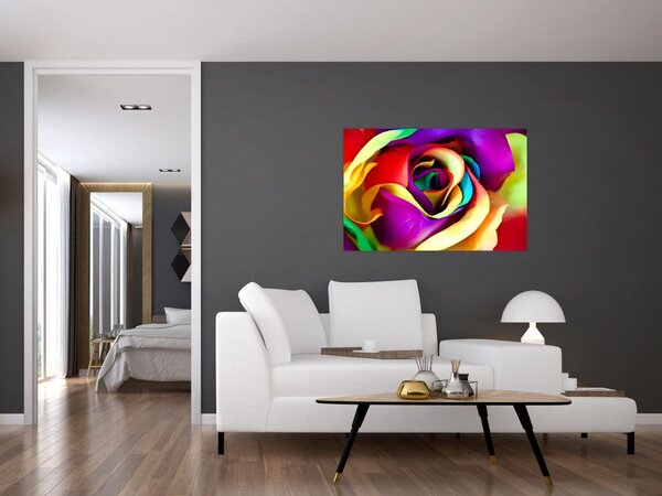 Tablou - Trandafir colorat (90x60 cm)